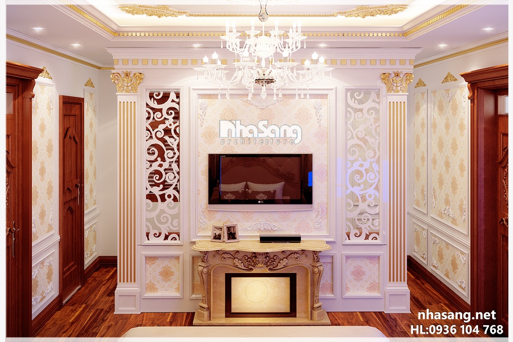 thiet ke noi that phong ngu tan co dien NT14153 